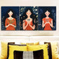 3pcs Flower Girl Prints Nature Flowers Wall Art Set Canvas Framed 40x60cm - High Quality Print 100% Australian Made Wall Canvas Ready to Hang