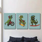 3pcs Sports Tyrannosaurus Rex, Funny and cute Metal Print Ready to Hang Art