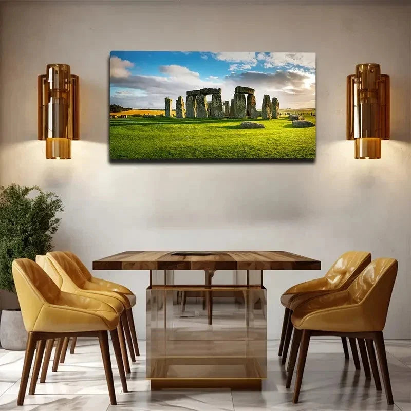 Stonehenge Landscape Wall Art Canvas Office Home Room Framed 80x45cm