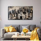 Abstract Castle Modern Wall Art Canvas Office Home Room Framed 80x45cm