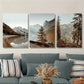 3pcs forest in the valley, dreamy mountains, Metal Print Ready to Hang Art