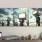 3pcs Film Set Design with Lifting Lights Metal Print Ready to Hang Art