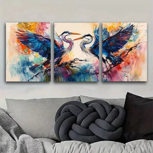 3pcss  colorful birds painting Anime Wall Art Set Canvas Framed 40x60cm - High Quality Print 100% Australian Made Wall Canvas Ready to Hang