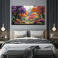 Vibrant Abstract Landscape Lush Wall Art Canvas Office Home Room Framed 120x60cm