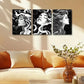 3pcs Modern Black and White Woman Design Metal Print Ready to Hang Art