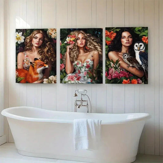 3pcs Enchanting Nature and Beauty Floral Perfect Wall Art Set Canvas Framed 40x60cm - High Quality Print 100% Australian Made Wall Canvas Ready to Hang