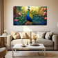 Vibrant Peacock Wall Art Canvas Office Home Room Framed 80x45cm