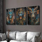 3pcs Colorful Fantasy Dragon Illustrations Wall Art Set Canvas Framed 40x60cm - High Quality Print 100% Australian Made Wall Canvas Ready to Hang
