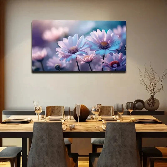 Blooming Daisies in Sunlight Wall Art canvas office home room framed 120x60cm