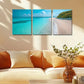 3pcs Beach in the Maldives Metal Print Ready to Hang Art