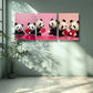 3pcs Table tennis panda Wall Art Set Canvas Framed 40x60cm -High Quality Print 100% Australian Made Wall Canvas Ready to Hang