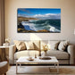 Vibrant Coastal Landscape Wall Art Canvas Office Home Room Framed 80x45cm