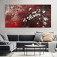White Flowers on Red Wall Art wall canvas office home room framed 120x60cm