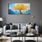 Realistic Yellow Tree & Blue Wall Art Canvas Office Home Room Framed 120x60cm