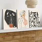 3pcs Abstract Single Line Girl Silhouette Floral Wall Art Set Canvas Framed 40x60cm - High Quality Print 100% Australian Made Wall Canvas Ready to Hang