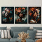3pcs Painting of Woman with Flower Crown Metal Print Ready to Hang Art