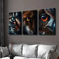 3pcs Portraits of Cat Fox & Owl Eyes Wall Art Set Canvas Framed 40x60cm - High Quality Print 100% Australian Made Wall Canvas Ready to Hang