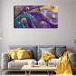 Vibrant Swirling Colors Purple Wall Art Canvas Office Home Room Framed 120x60cm