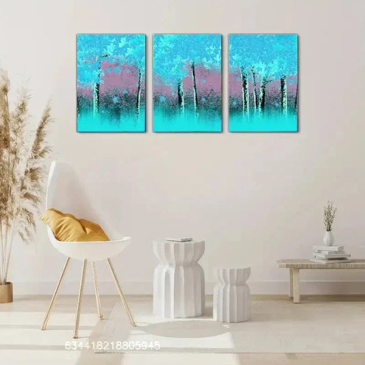 3pcs Red forest decoration poster, botanical art, Metal Print Ready to Hang Art