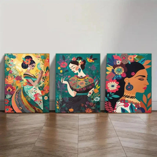 3pcs Artistic Display Latino Art Prints Murals Metal Print Ready to Hang Art