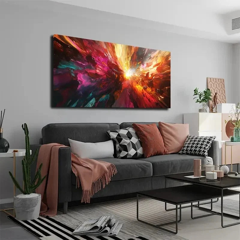 The Colors Burst Out Explosion Wall Art Canvas Office Home Room Framed 120x60cm
