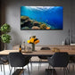 Blue Ocean Scene Wall Art Canvas Office Home Room Framed 80x45cm