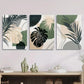 3pcs  Summer Tropical Palm Leaves Geometric Line Metal Print Ready to Hang Art