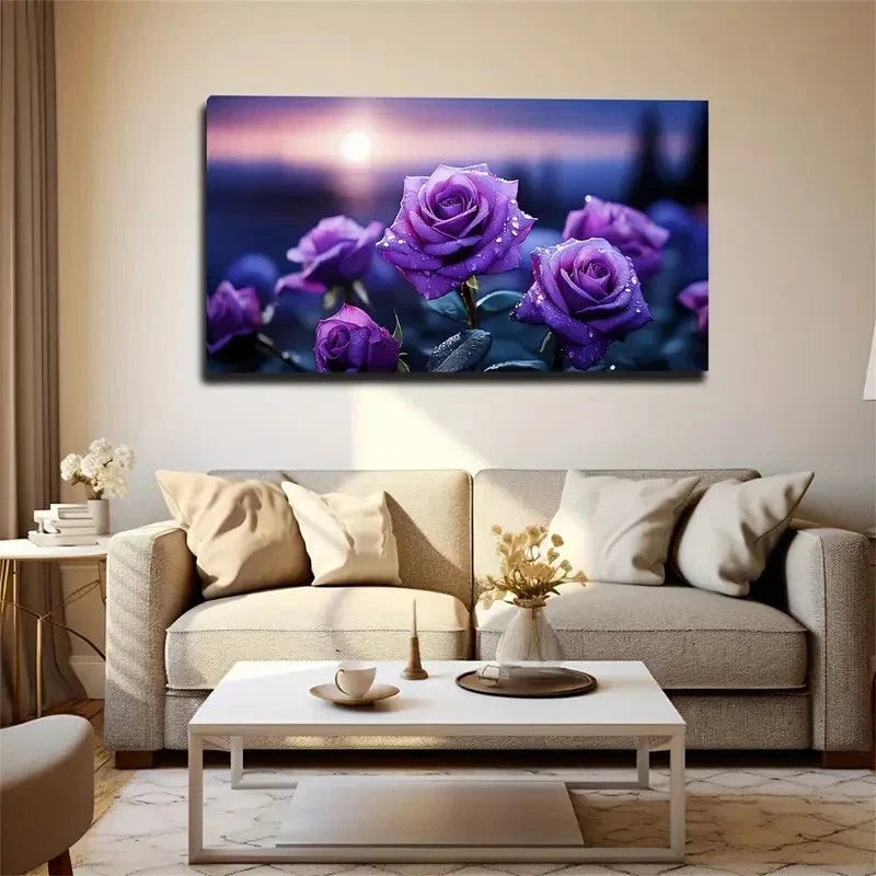 Under Night Sky Wall Art Canvas Office Home Room Framed 80x45cm