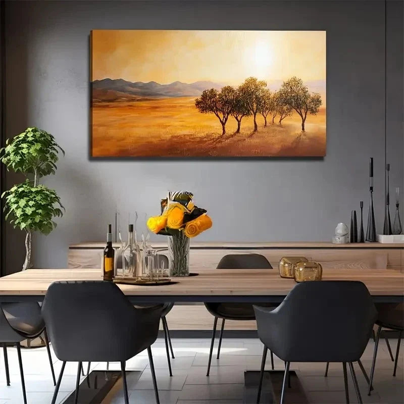 Plants On The Desert Nature Wall Art Canvas Office Home Room Framed 80x45cm