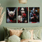 3pcs Blood red rose vampire murals Metal Print Ready to Hang Art