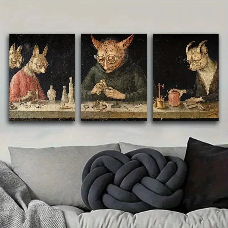 3pcs  In the Creative Studio Classic Modern Metal Print Ready to Hang Art