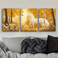 3pcs White Unicorn in An Enchanted Forest Art  Metal Print Ready to Hang Art