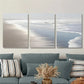 3pcs Beach Scenery with Ocean Waves & Sandy Shore Metal Print Ready to Hang Art