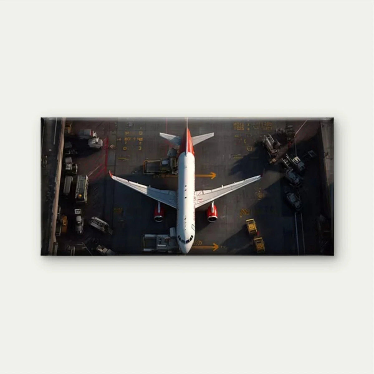 Aerial Photography Airport Wall Art Canvas Office Home Room Framed 80x45cm