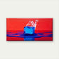 Blue & Red Flame Abstract Fire Wall Art Canvas Office Home Room Framed 120x60cm
