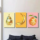 3pcs Classic Portrait Orientation Fruit Artwork Metal Print Ready to Hang Art