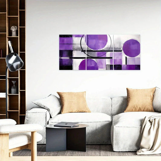 3pcs Geometric Shapes Black Lines Metal Print Ready to Hang Art
