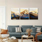 3pcs   golden mountain and bird flock Metal Print Ready to Hang Art