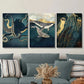 3pcs Octopus, Whale, Jellyfish, Abstract Marine Metal Print Ready to Hang Art