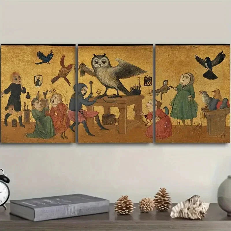 3pcs In the alchemy workshop Wall Art Set Canvas Framed 40x60cm - High Quality Print 100% Australian Made Wall Canvas Ready to Hang