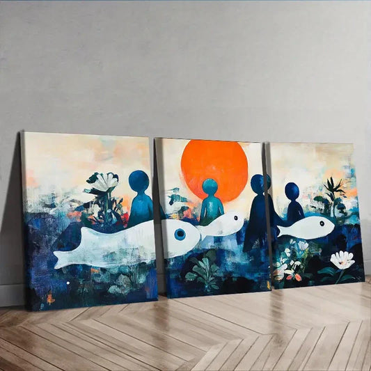 3pcs Messy character Painting Wall Art Set Canvas Framed 40x60cm - High Quality Print 100% Australian Made Wall Canvas Ready to Hang