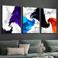 3pcs Vibrant Abstract Colorful Ink Border Wall Art Set Canvas Framed 40x60cm - High Quality Print 100% Australian Made Wall Canvas Ready to Hang
