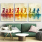 3pcs Joyful Children Running Silhouette Metal Print Ready to Hang Art