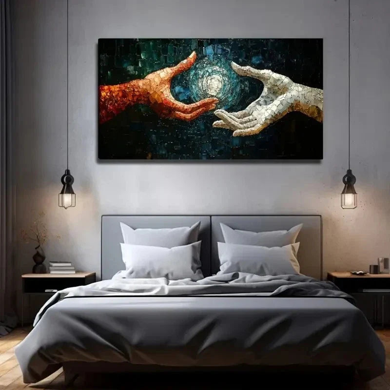 Modern Bohemian Style Vibrant Wall Art Canvas Office Home Room Framed 80x45cm
