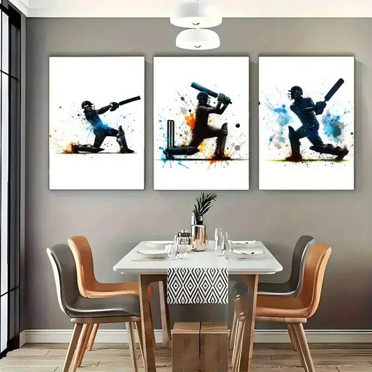 3pcs Sports Art Colorful Posters Dormitory Metal Print Ready to Hang Art