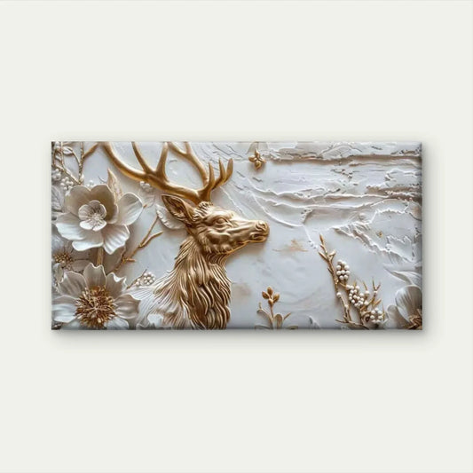 Nature’s Gilded Grace Wall Art Canvas Office Home Room Framed 80x45cm