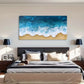 Ocean Waves and Sandy Beach Wall Art Canvas Office Home Room Framed 80x45cm