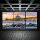 3pcs Set of Long Dock by the Sea Metal Print Ready to Hang Art