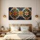 Vibrant Floral & Geometric Wall Art Canvas Office Home Room Framed 80x45cm