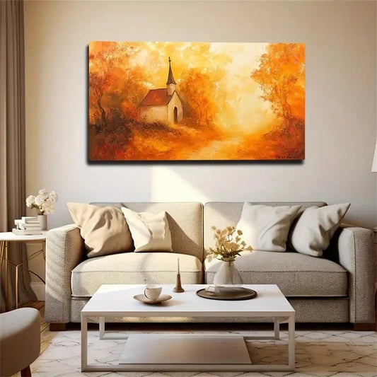 The House In The Maple Forest Wall Art Canvas Office Home Room Framed 120x60cm